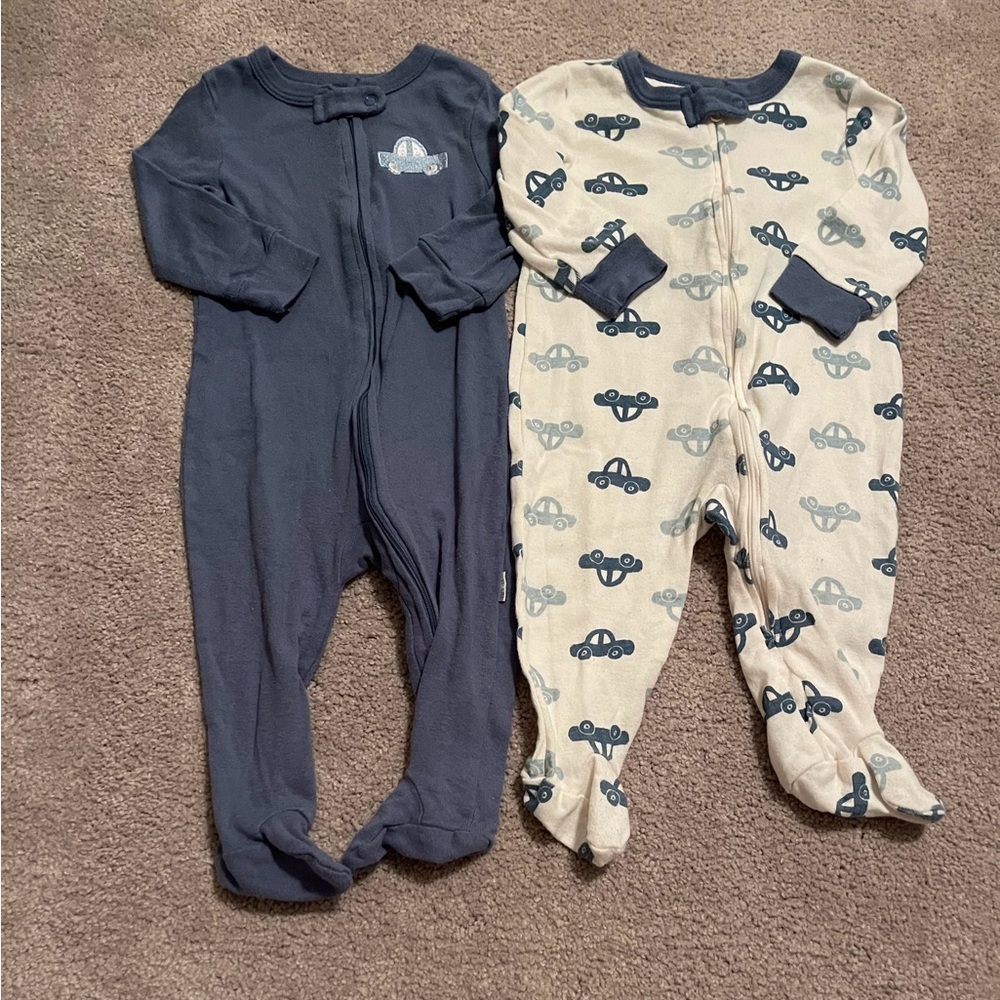 Tahari Kids Footies - Navy and Cream